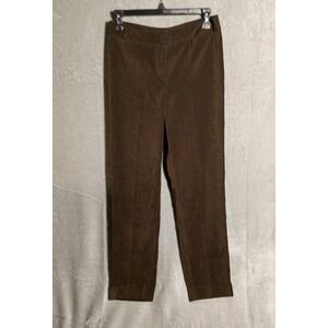 J McLaughlin Brown‎ Velour Straight Leg Dress Pants Flat Front Ankle Size 2